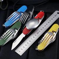 Juego De Utensilios De Camping Plegable Multi Funcional Cuchillo Fork Cuchara Para Actividades Al Aire Libre Deportes Picnic Viaje - details 7