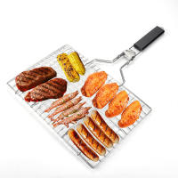 Pinzas para pescado a la parrilla, parrilla portátil de acero inoxidable plegable - details 0