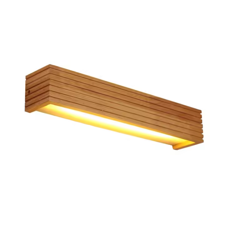 LED One-Piece Wall Light Indoor Wooden Wall Lamp Warm Color Lamps Suitable for Bedrooms, Living Rooms, Offices, Corridors -35*8*8cm - 1