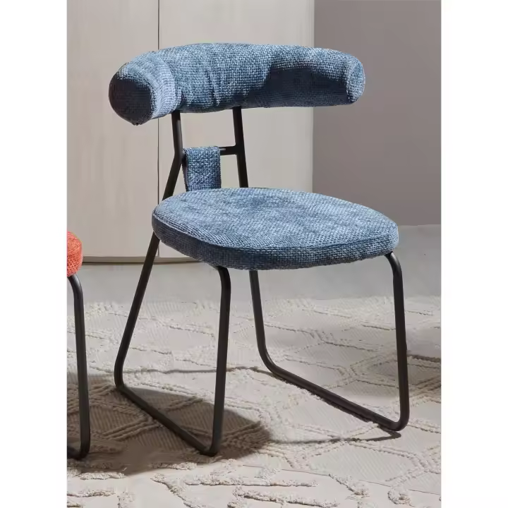 Silla kirk chenilla gruesa azul 58x58x76 cms. El mejor complemento para tu hogar. - 1
