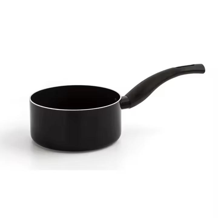 Cazo de cocina de aluminio negro Hydra Quid antiadherente - Dimensión 14 y 16cm con capaciad de 1.5L y 2.5L - Mango ergonómico - Apto para inducción y lavavajillas - 1