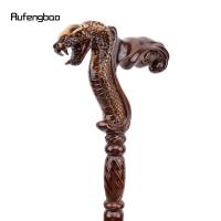 Bastón De Madera Marrón Serpiente Cobrera Moda Decorativo Para Fiesta De Disfraz Y Halloween Bastón De Caminar Cruzado De 93cm Con Punta De Goma - details 5