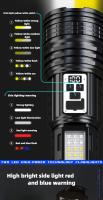 Linterna Táctica De Doble Fuente De Luz Blanco Y Amarillo 100000Lm Alta Potencia Con Luz Lateral COB Spot De Emergencia - details 10