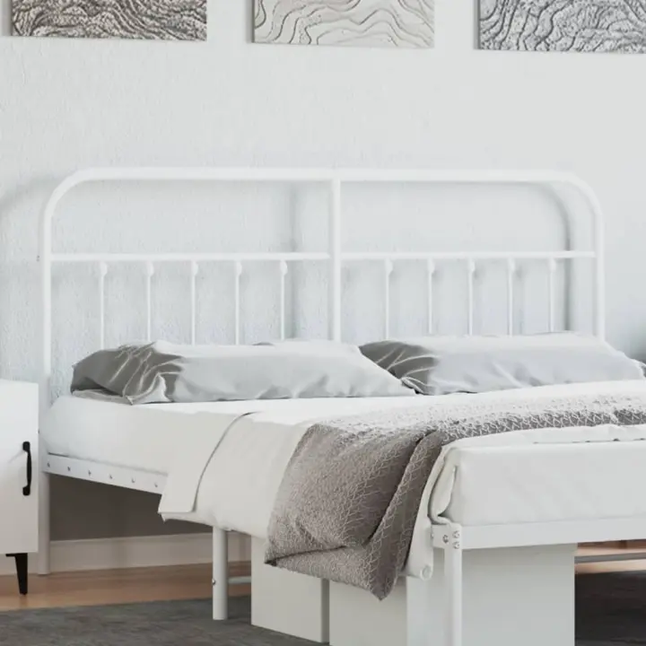 vidaXL Cabecero de metal blanco 160 cm - 1