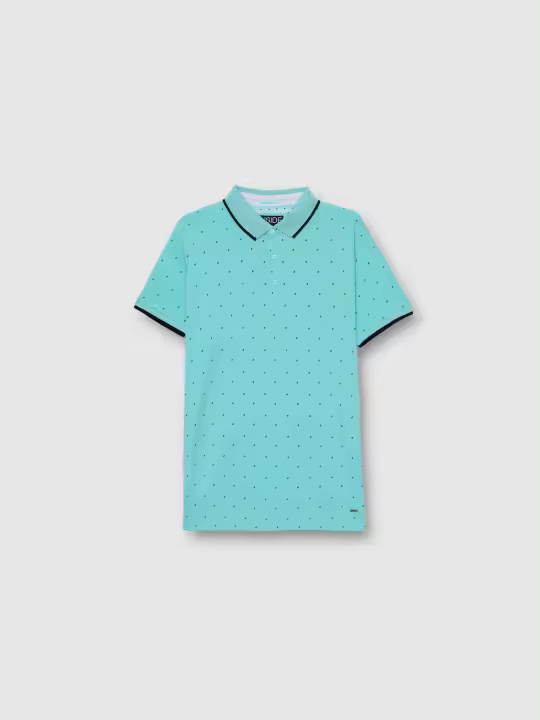 Polo de algodón con estampado de palmeras, cuello clásico y ribetes INSIDE - 1