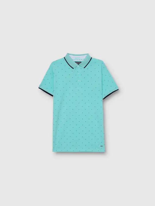 Polo de algodón con estampado de palmeras, cuello clásico y ribetes INSIDE - 1