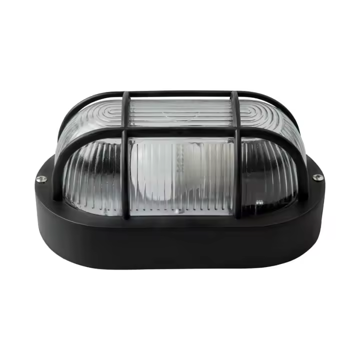 APLIQUE OVAL EXTERIOR IP54 E27 PRETO - 1