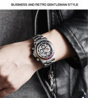 Reloj Mécanico De Lujo PAGANI DESIGN Para Hombre Con Bisel De Cerámica Arco Iris Resistente Al Agua De Acero Inoxidable Y Correa De Goma - details 1