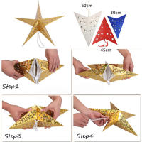 Estrella De Papel Para Decoración Navideña De 24 Pulgadas Lámpara De Árbol De Navidad 3D Colgante De Estrella De Ceilings - details 9