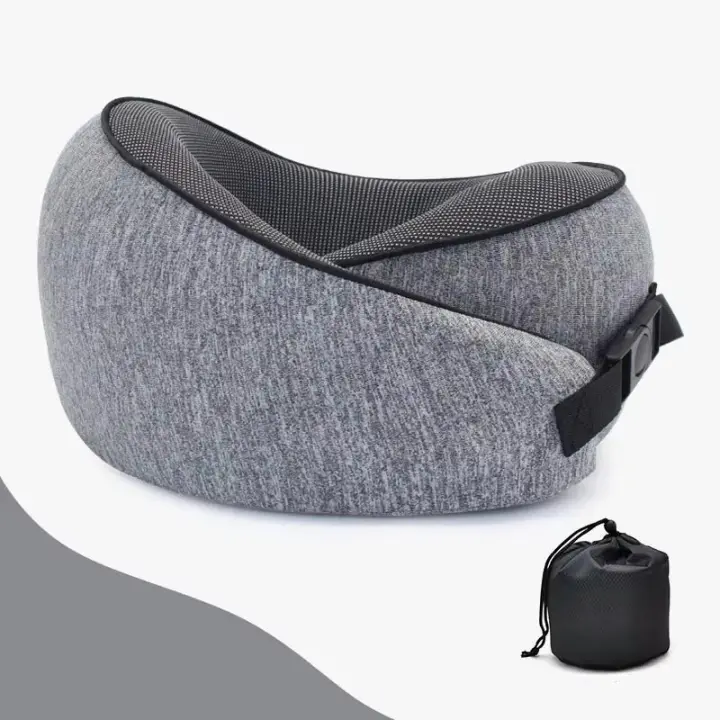 Almohada De Viaje Para Cuello En Forma De U Con Bolsa De Almacenamiento Soporte Cervical De Memoria Espuma Portátil Para Avión Y Descanso Diurno - 1