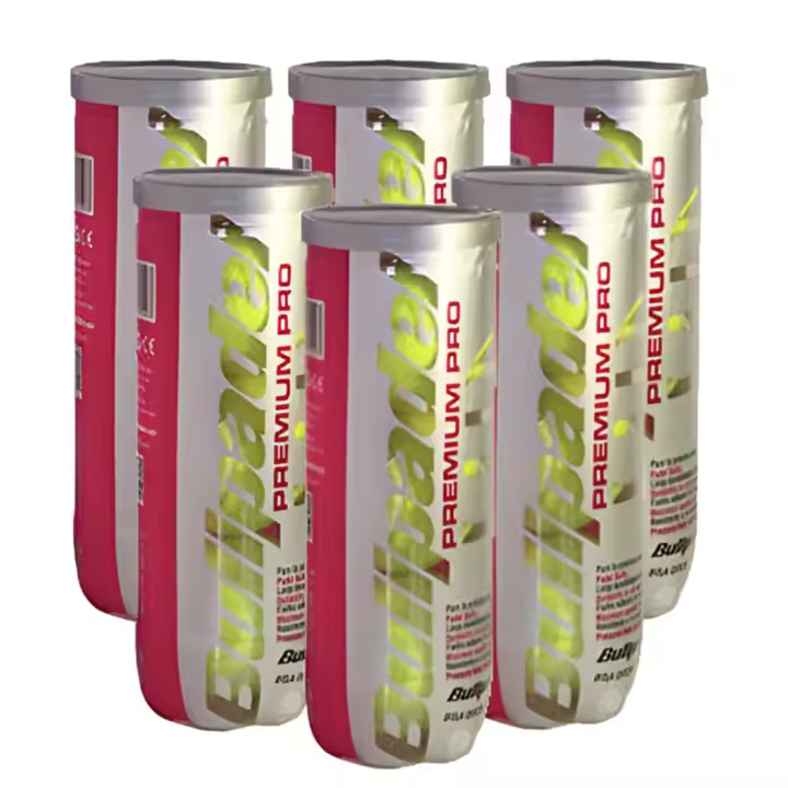 Pelotas BULLPADEL Premium Pro - Varios Formatos Ahorro: 6 Botes, 12 Botes, Cajón de 24 Botes de 3 Pelotas de Pádel Presurizadas - Máxima Durabilidad - Pelota de Padel - 1