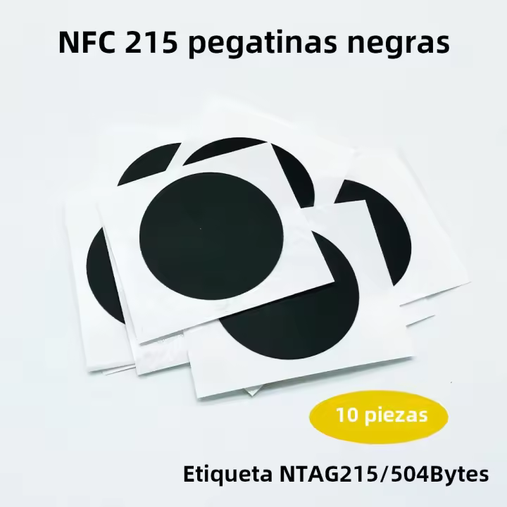 Etiquetas Adhesivas NFC NTG215 25MM 504 Bytes Negro 10/50/100pcs RFID 13.56MHz Para Automatización Personal Acceso Control - 1