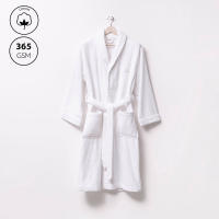 Scalpers Home Albornoz de Algodón 100% - 360GSM Gris con Ribetes Azules - Elegante y Sofisticado - details 9