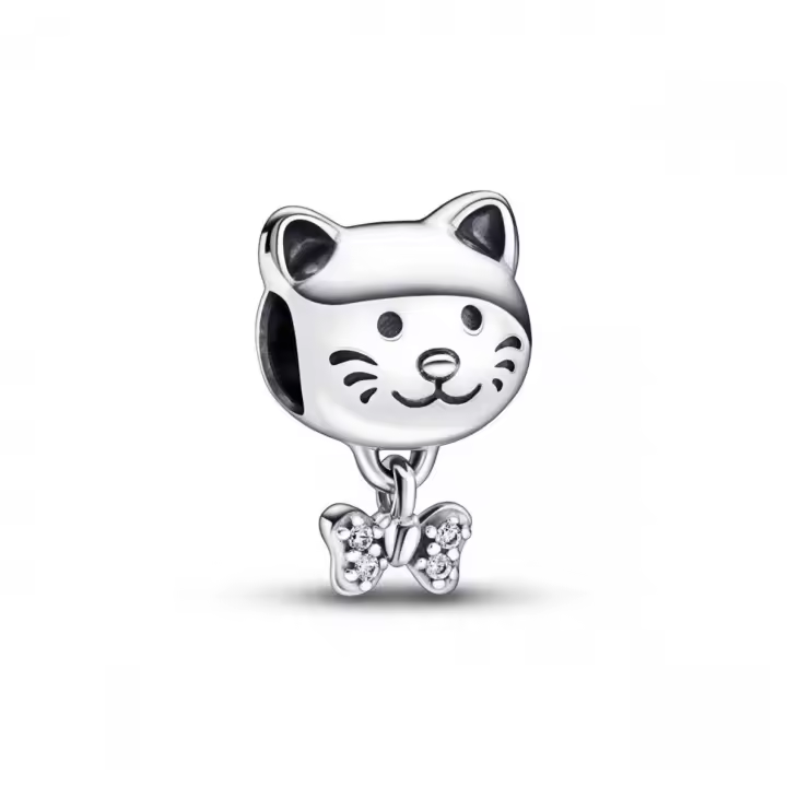 Charm Pandora Moments 792255C01 Mascota Gato lazo - 1