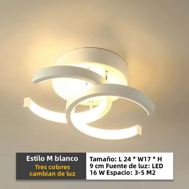 Lámpara De Techo LED Moderna Con Acabado Enamorado 3 Temperaturas De Color Para Pasillo Balcón Dormitorio Sala 110V-240V - 1