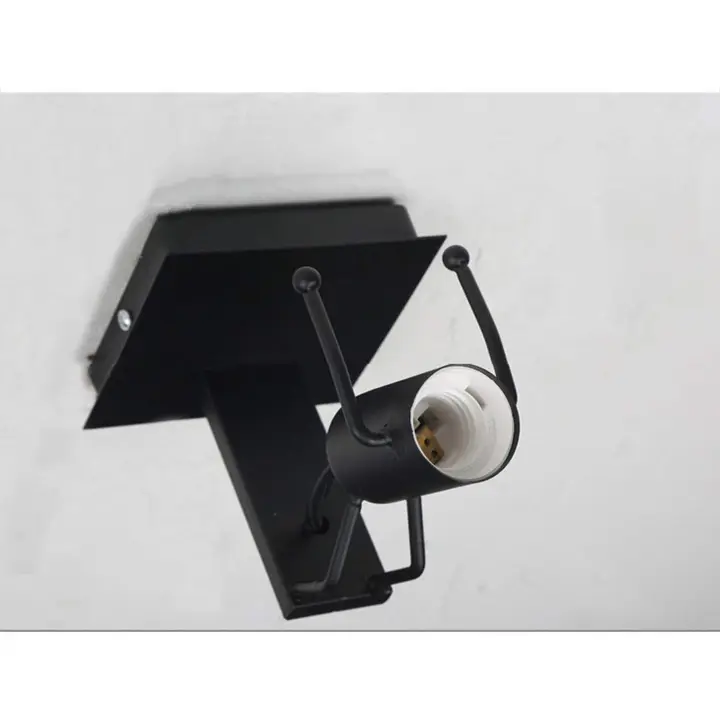 Retro Industrial Aesthetic Creative Black Metal E27 Low Wall Lamp (Jump) - 1