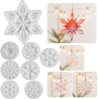 Molde De Cera Para Joyería De Resina En Forma De Copo De Nieve Para Adornos Navideños DIY Manualidades Y Decoración De Invierno - details 0