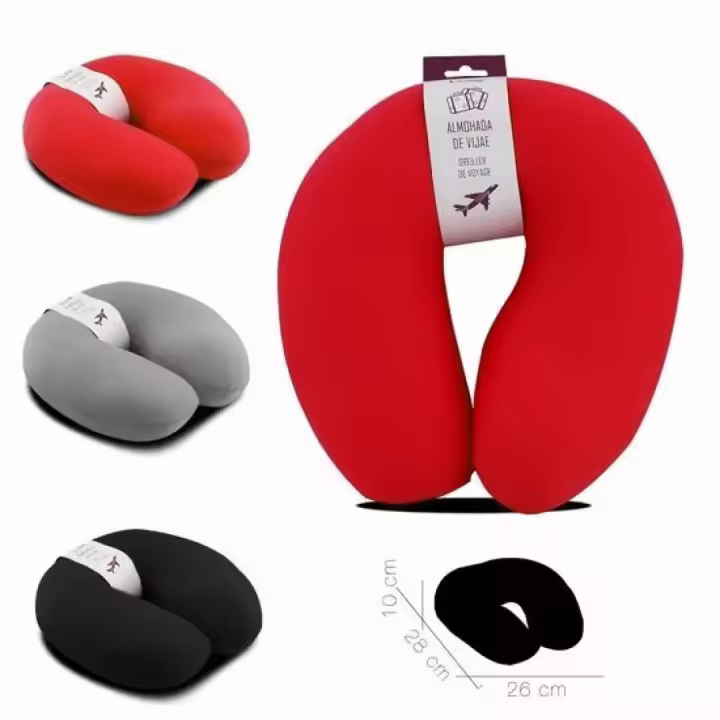 ARISE SHOP-Almohada de viaje en forma de U, reposacabezas de soporte para el cuello, relleno de microcuentas, cojín suave colorido de vuelo para avión y coche - 1