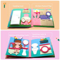 Juguete Educativo Montessori Para Niños Pequeños Tablero Ocupado De Granja Juguete Sensorial Y De Lectura Quieto De Feltro - details 29
