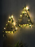 Estante Flotante De Madera Con Decoración De Hoja LED Para Decoración Del Habitáculo Estilo Bohemio Estante De Pared Para Sala De Estar - details 41