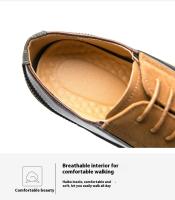 Zapatos De Negocios De Moda Para Hombre En Cuero Con Punto Y Lazo Zapatos De Boda Con Diseño De Brock Zapatos Casuales Transversales Para Adultos - details 6