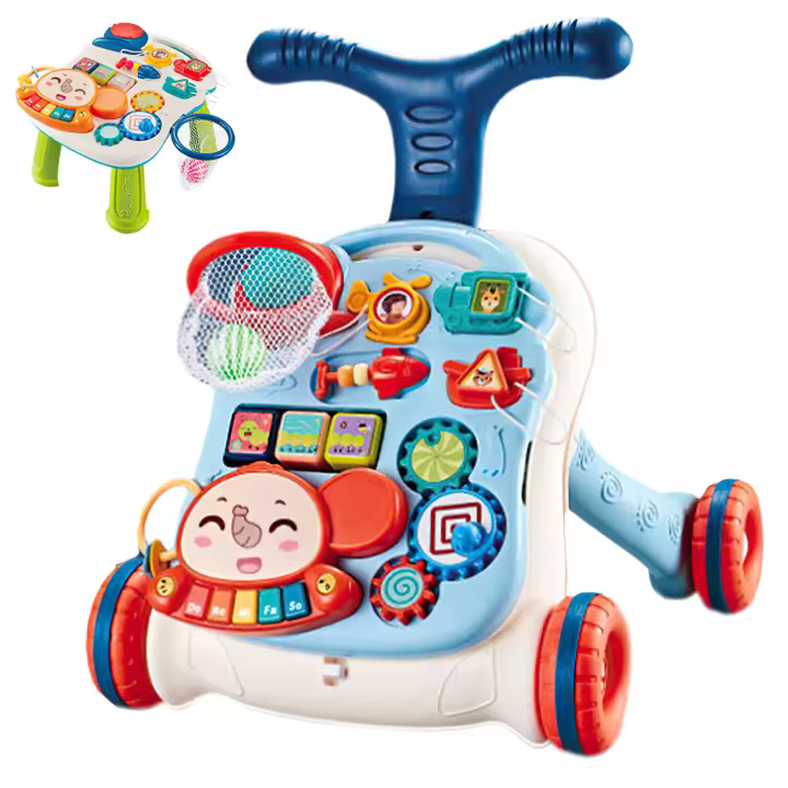 Juguetes andador para bebe,Cochecito de bebé andador ,Regalo de baloncesto para niños con mesa de juego de juguetes. - 1