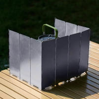 Escudo De Viento Para Estufa De Gas Plegable 8/10 Platos Para Camping Al Aire Libre Material De Aleación De Aluminio Resistente Al Viento Accesorio De Cocina Al Aire Libre - details 3
