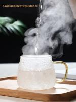 Taza De Café Con Patrón De Martillo 350ml/400ml Vidrio Resistente Al Calor Con Asa Para Bebidas Hoteles Hogar Coctelería - details 8