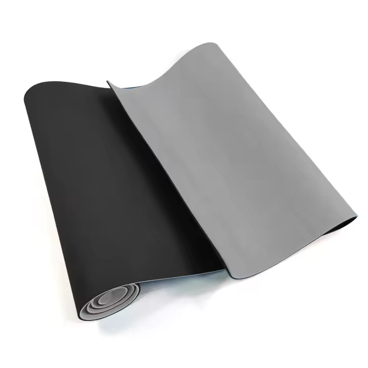 Rebecca Muebles Esterilla de yoga Tpe Negra Gris Antideslizante 0,6x183x61 - 1