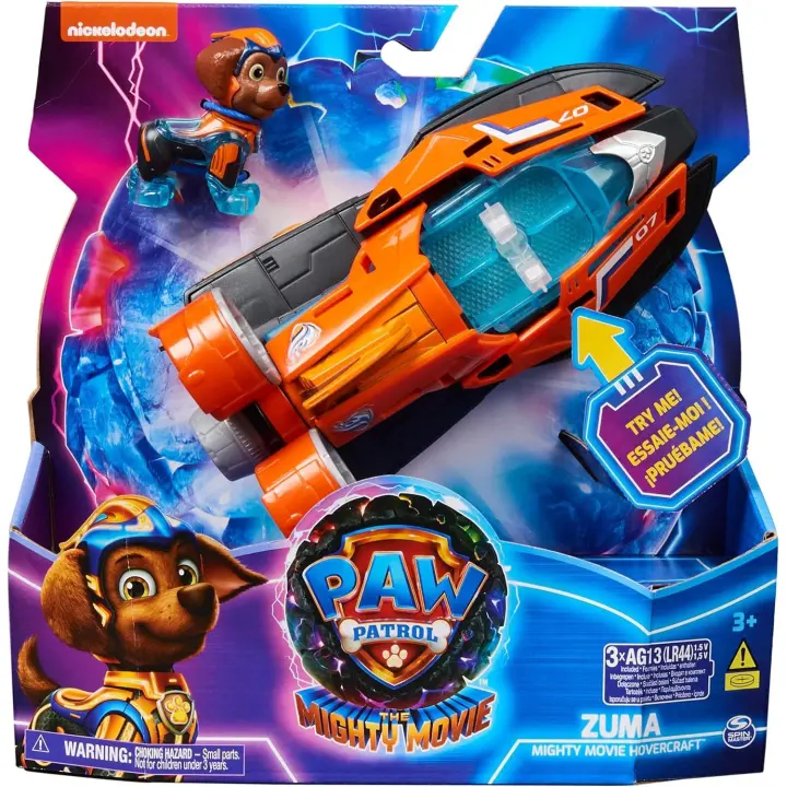 Patrulla Canina - LA SUPERPELÍCULA - Figuras DE ACCIÓN Y Coches DE Juguetes LA Patrulla Canina - Figura Zuma Patrulla Canina y Aerodeslizador - Luces y Sonidos - 6067510 - Juguetes Niños 3 Años + - 1