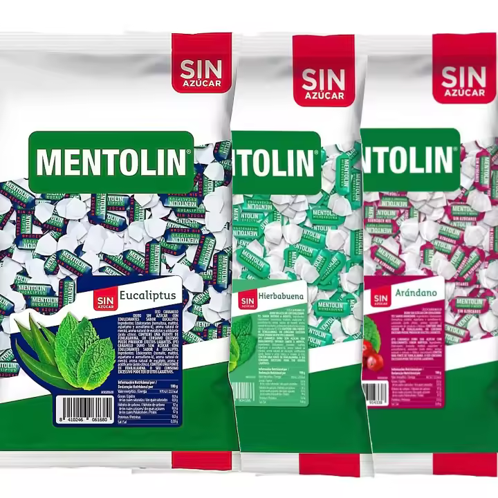 MENTOLIN PACK 3 Kg caramelos sin azúcar para la tos Eucaliptus & Hierbabuena & Arandano - 1