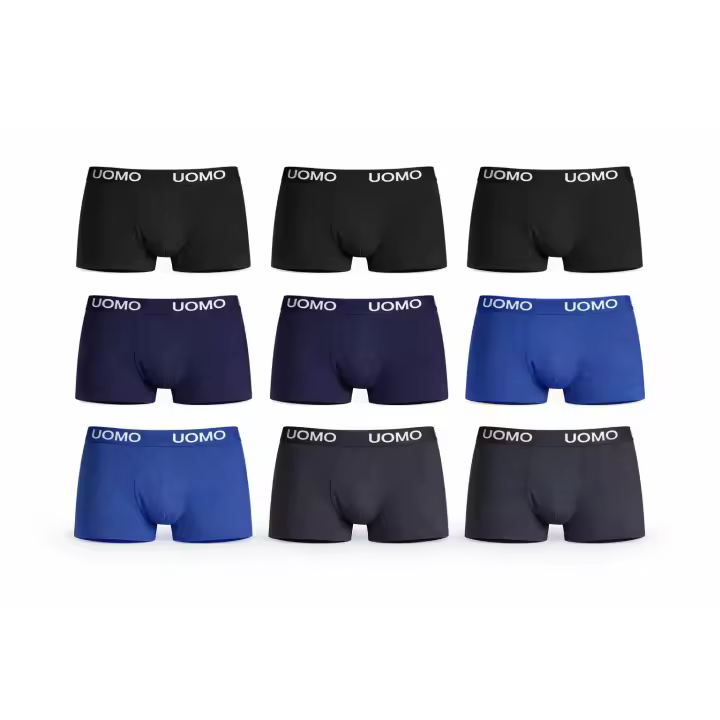 Pack 9 Calzoncillos para Hombre Bóxer UOMO · Algodón Suave y Transpirable · Lote Ropa Interior Hombre · Boxers Pack Oferta - 1