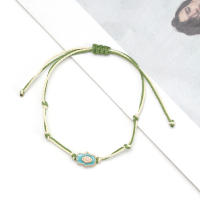 Pulsera De Encanto Ojo De Hamsa De Mano Turca Ajustable Para Hombres Y Mujeres Joyería De Moda Con Cadena Tejida Metálica Unisex - details 6
