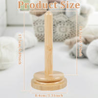 Soporte De Hilo De Madera Rotativo De Bambú Para Tejer Y Crochet Accesorio De Hilo Suave Dispensador De Bola De Hilo Para Tricotar Sin Interrupciones - details 1