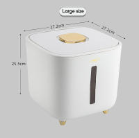 Caja De Almacenamiento Para Arroz 5/10KG a Prueba De Humedad Y Plagas Con Tapa De Bala Contenedor De Cocina Para Alimentos De Mascotas Material Plástico Estilo Clásico - details 2