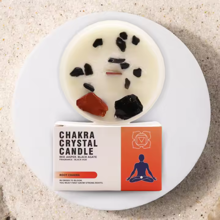 Viva Esencia – Set de Velas de Cristal 7 Chakras con piedras naturales auténticas, cera de soja ecológica, fragancias armonizantes y diseño artesanal | Ritual de meditación, sanación energética, equilibrio interior y bienestar espiritual | Ancient Wisdom - 1