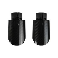 Tubo De Escape Para Coche Universal En Fibra De Carbono Y Acero Inoxidable Negro Brillante Tela Twill Mate Y Liso Tamaño Único - details 1