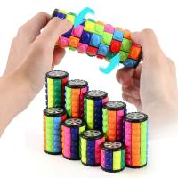 Juguete Educativo 3D Torre De Mano Fidget Para Niños Puzzle De Rota Y Desliza Nivel De 7 Cilindros Juego De Mentiras Para Adultos - details 5