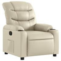 vidaXL Sillón reclinable de cuero sintético Negro, Crema, Marrón Sillon Dormitorio Sillon Comodos Silla Relax Sillón Sofá - details 1