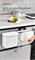 Basurero De Pared De 8/11L Con Tapa Resistente Al Agua Para Cocina Y Baño Basurero Estrecho Reciclable De ABS Montado En La Pared - details 0