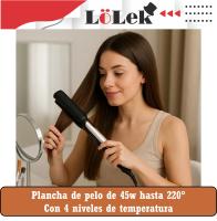 Plancha de pelo 45W con placas de turmalina, 4 niveles de temperatura de hasta 220°, cuidado iónico y anti-frizz, Oryx - details 0