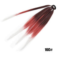 Extensiones De Cabello Sintético Para Cola De Caballo Enredadera De Boxeo En Color Ombre Marrón 26 Pulgadas Con Diadema DIY - details 14