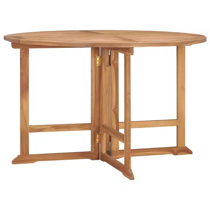 Mesa de Comedor de Jardín plegable Teca maciza Ø 110x75 cm - 1