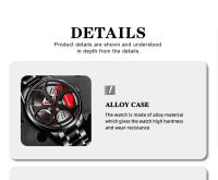 Set De 2 Relojes De Pulsera Para Hombre Moda Deportiva Lujo Acero Inoxidable Impermeable Cuarzo Pulsera De Hub De Rueda De Coche - details 4