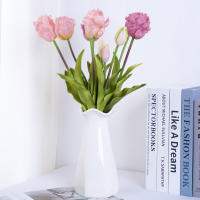 Nueva Parroquial Ola Tulipán De Silicona Flores Artificiales Suaves Y Cómodas Arreglo Floral Decoración Para Hogar Y Sala De Estar - details 2