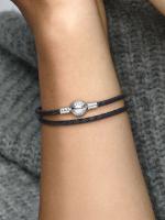 Pandora - Pulsera Pandora Moments de cuero Negro - details 3