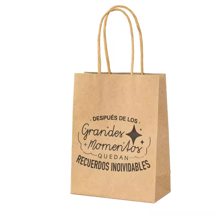 Pack de 12 a 42 unidades de bolsas de papel estampadas con frase, 21 cm, 3 frases, 3modelos, Bolsas papel,  Detalles para invitados, Regalos invitados de boda, Detalles de comunión para invitados, Detalles para celebraciones, Regalantes.com - 1