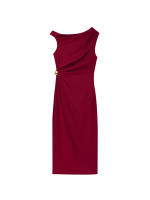 Vestido Midi Plegado De Verano Para Mujer Elegante Vintage O-Neck Sin Mangas De Lino Sólido Moda 2025 Vestido De Calle Tank - details 0