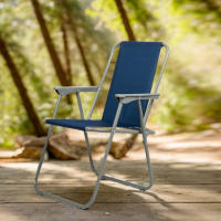 S7 STAR Silla Playa Plegable a Rayas, Portátil Silla Ligera Estructura de Acero Resistente, Silla de Moda para Piscina Camping Jardín, Sillón Resistente con Reposabrazos, Silla de Playa Alta Plegable y reclinable - details 2