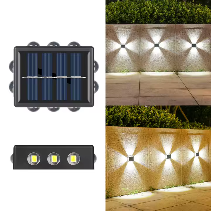 Lámpara Solar Exterior 10LED Impermeable De Cuatro Hojas De Cloaca Control De Luz Para Valla Jardín Calle Balcón 2 Pack - 1